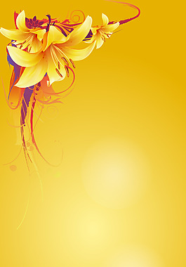 清新黄色花朵背景