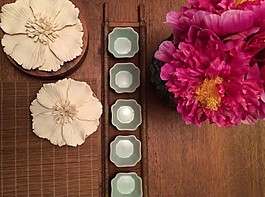 粉红色花摆设效果图
