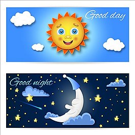 白天夜晚广告背景