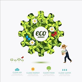 eco 叶子矢量背景