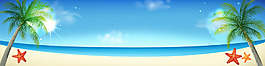 清新大海沙滩背景