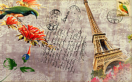 埃菲尔铁塔背景墙图片
