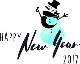 雪人新年快乐卡通矢量图标素材