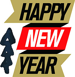 新年快乐手绘风格矢量素材