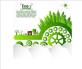 eco绿色齿轮背景