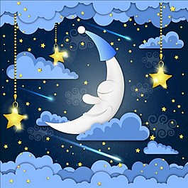 月亮星星背景素材