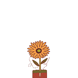 卡通花朵盆栽