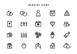 婚礼矢量图标icons