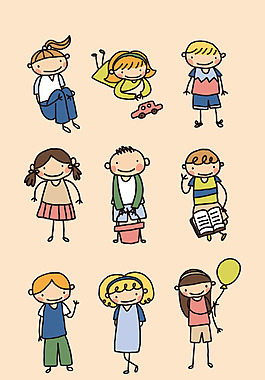 可爱手绘涂鸦儿童素材