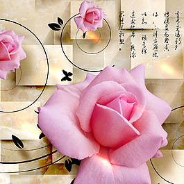粉红花朵无框画图片
