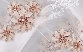钻石花朵3D背景墙图片