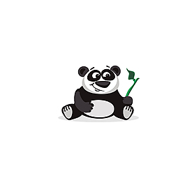 卡通熊猫竹叶