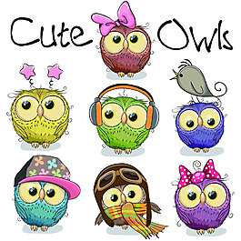 小鸟卡通动物插画矢量素材