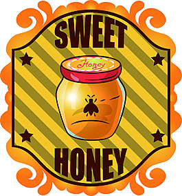 卡通蜂蜜彩色卡通图标矢量文件(5)