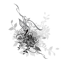 黑色花纹元素