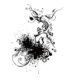 黑色花纹元素