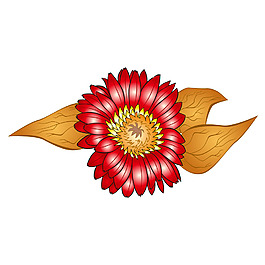 红色花朵元素