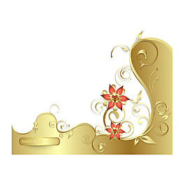 金色花纹元素