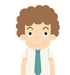 矢量卷发少年
