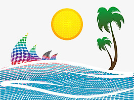 夏季创意海洋插画