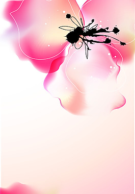 梦幻水墨花朵背景