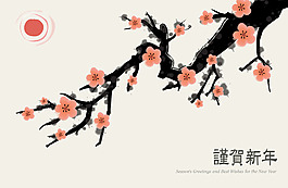 手绘梅花背景