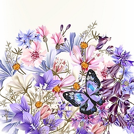 花与蝴蝶背景素材