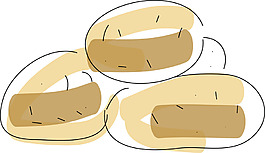 马铃薯水彩手绘风格蔬菜矢量素材