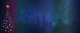 梦幻灯光圣诞树背景