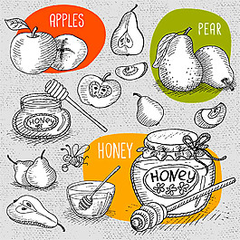 卡通水果蜂蜜图片1
