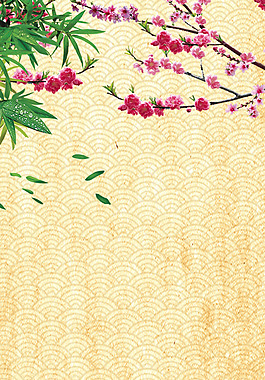 精美中国风桃花展板背景