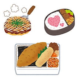 日本食物水彩手绘食物图标设计素材