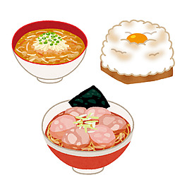 日本食物水彩手绘食物图标设计素材