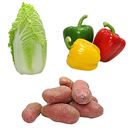 美食实物图蔬菜白菜灯笼椒红薯