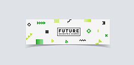 简单清新时尚创意几何banner矢量背景