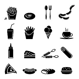 黑色美食图标图片