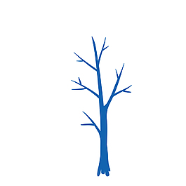 蓝色树枝剪影