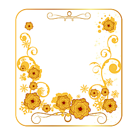 唯美黄色小花朵边框