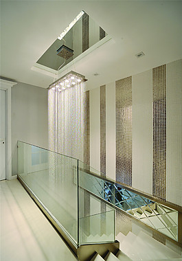 室内楼梯简约背景墙设计图