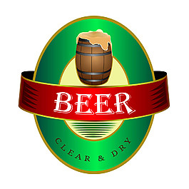 绿色圆形啤酒标签图片