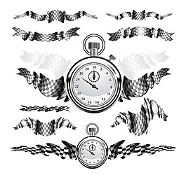 时钟格子旗图片