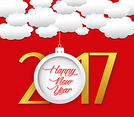 2017红色新年背景矢量素材