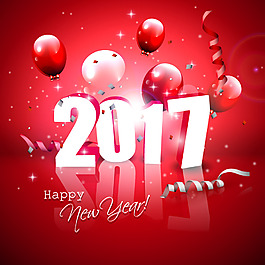 2017红色新年背景矢量素材
