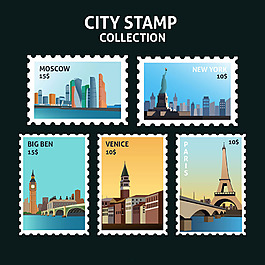 梦幻般的城市邮票图标