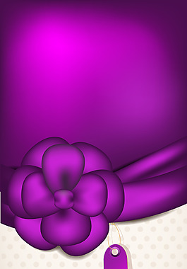 紫色花朵丝带背景