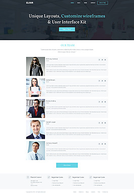 外国网站团队成员介绍页面UI模板