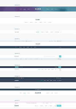 国外网站素材导航条网页UI模板