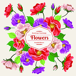 漂亮鲜花背景矢量素材