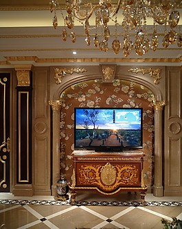 豪华客厅电视墙设计图