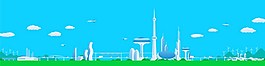城市蓝色背景